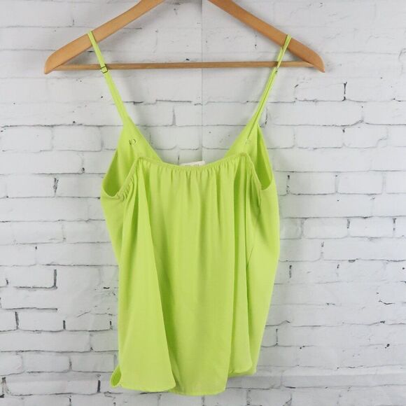 SIS SIS NEON YELLOW GREEN CAMISOLE TOP WITH ADJUSTABLE STRAPS SIZE MEDIUM - Picture 4 of 5